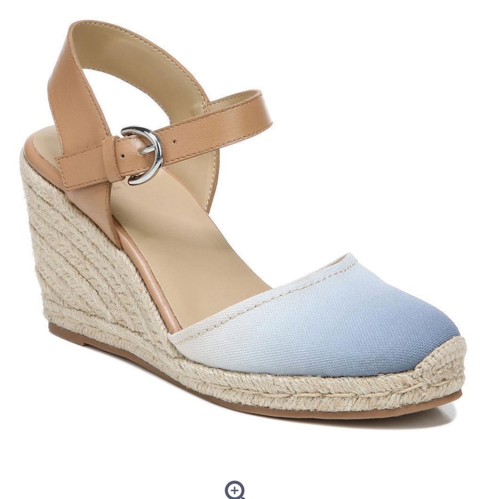 Naturalizer Womens Phebe Ankle Strap Suede Espadrilles Light Blue Size 8.5